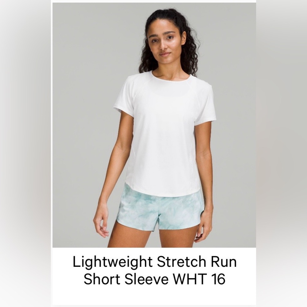 lululemon athletica White Lightweight Stretch Run Short Sleeve Top